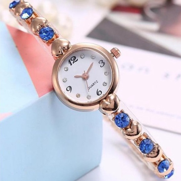 Blue & Rose Goldtone Bracelet Watch - Picture 2 of 3